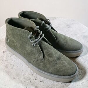 Fred Perry Corduroy Suede Ankle Chukka Boots Mens Size 10 Olive Green New